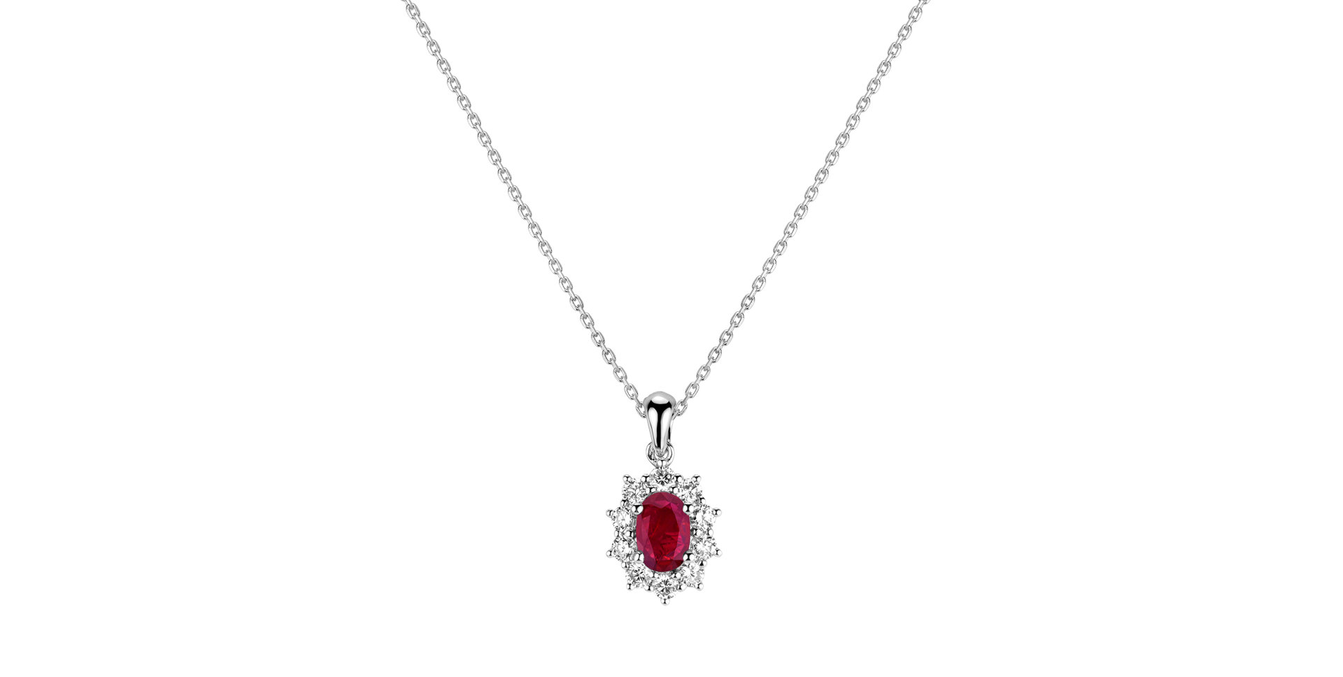 Přívěsek s rubínem a diamanty Princess