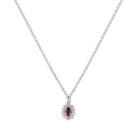 Přívěsek s rubínem a diamanty Princess