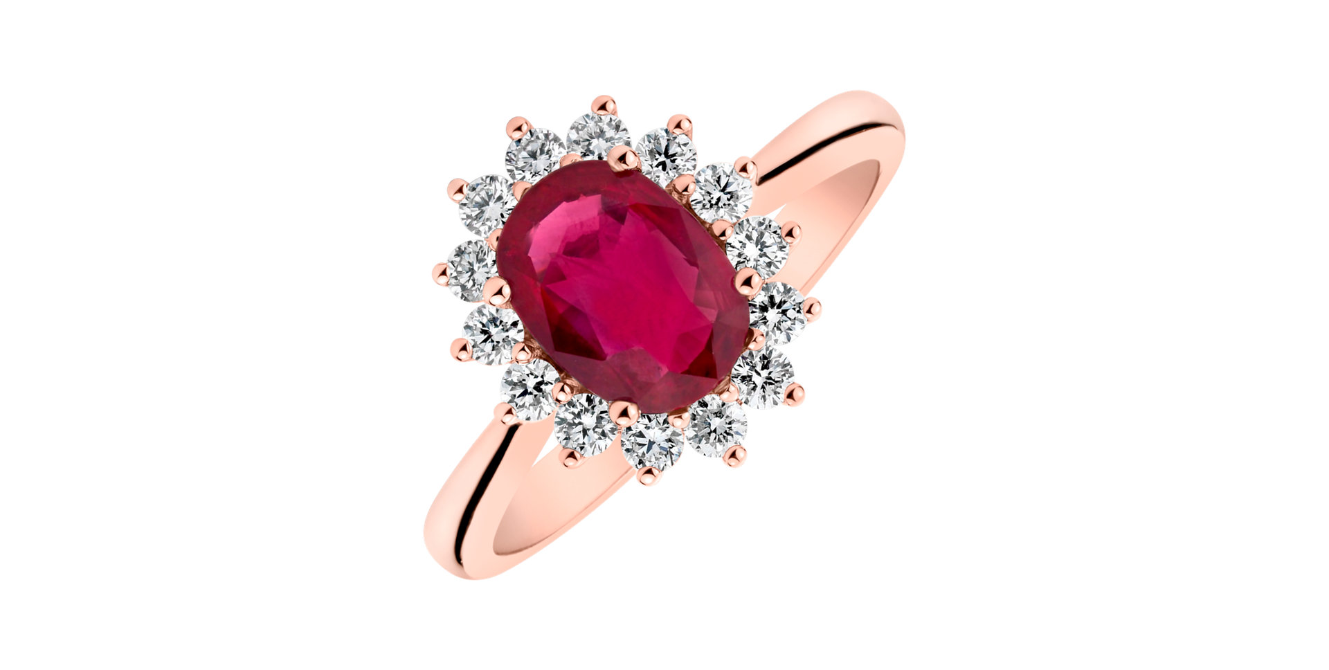 Prsten s diamanty a rubínem Princess Sparkle