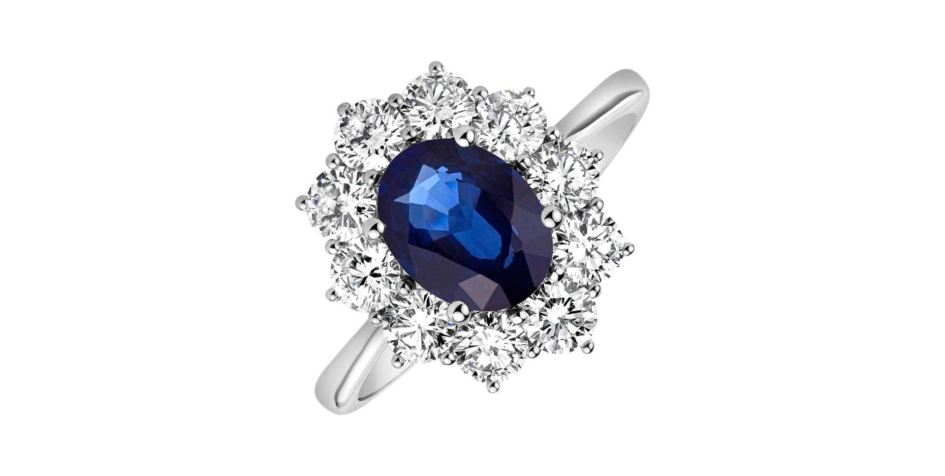 Prsten se safírem a diamanty Princess
