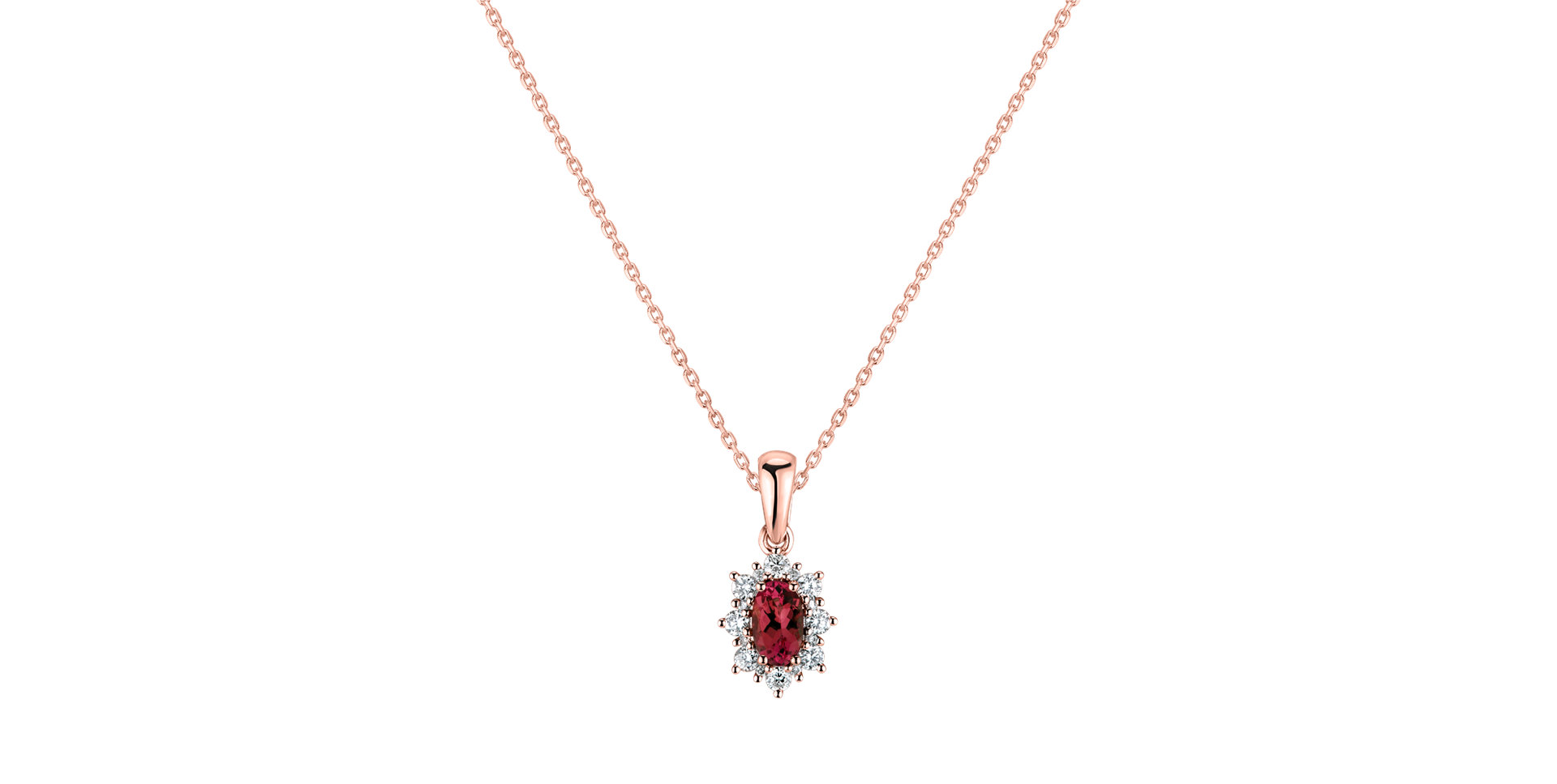 Přívěsek s rubínem a diamanty Princess