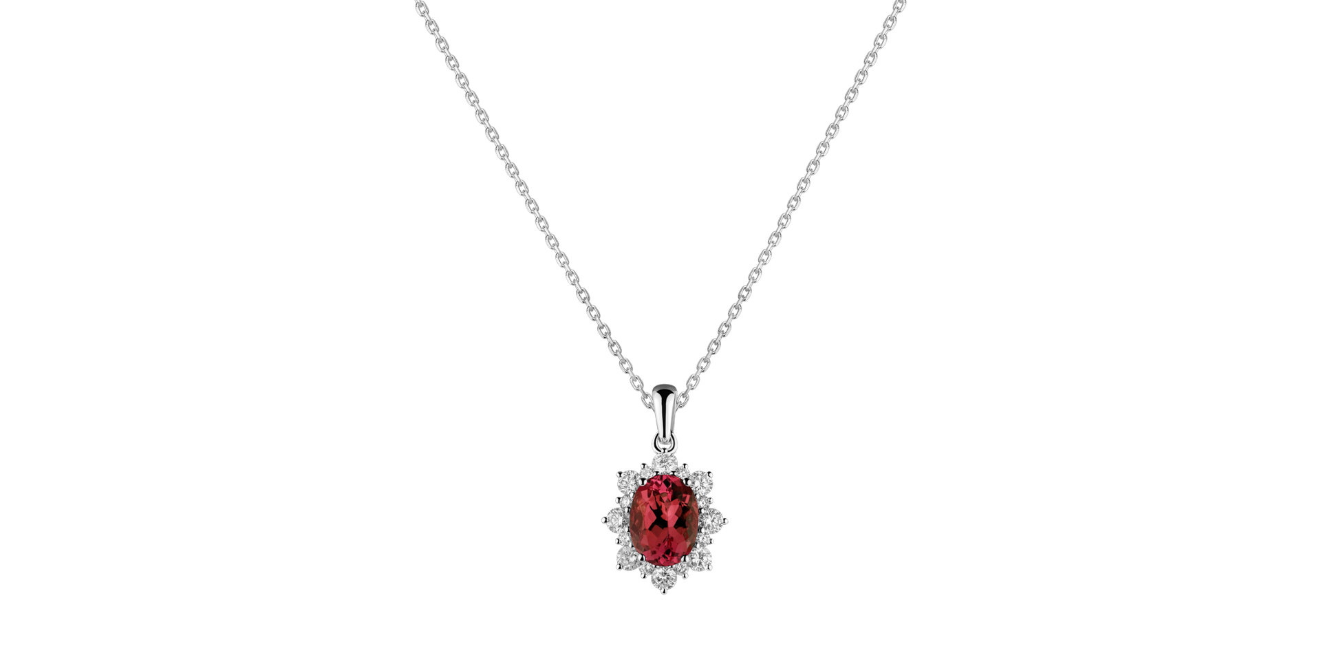 Přívěsek s rubínem a diamanty Princess