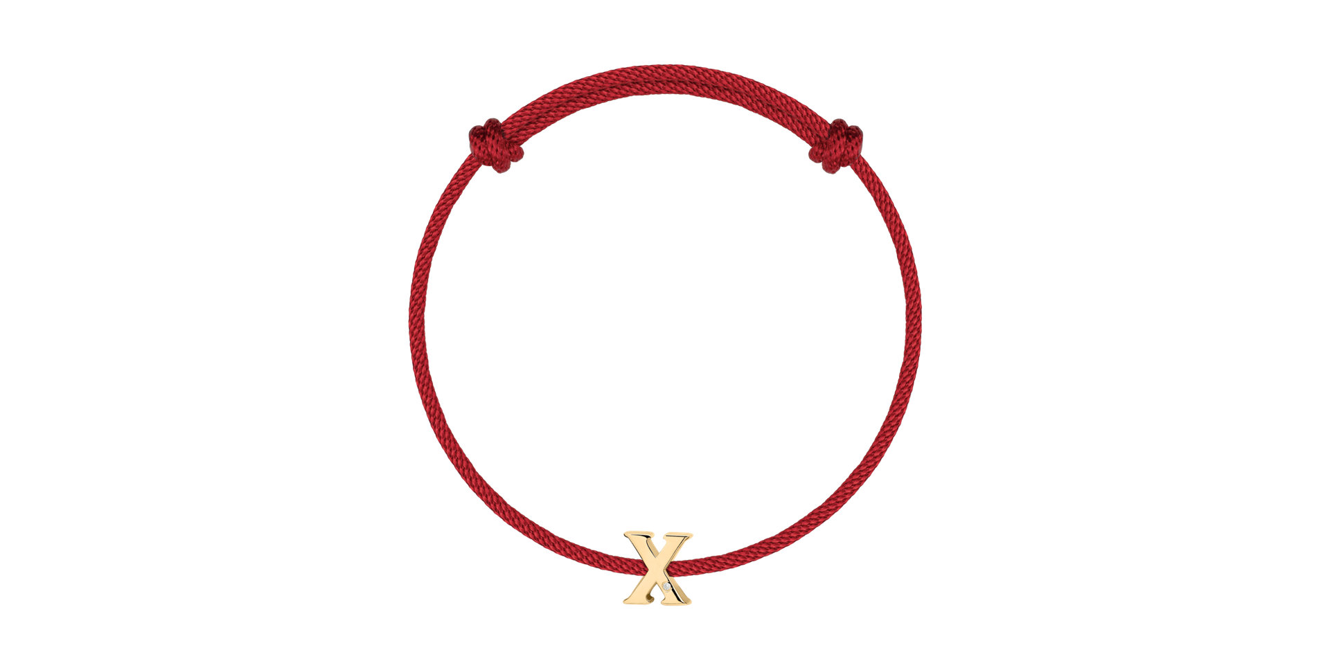 Diamantový náramek se šňůrkou Flat Line X