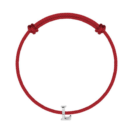 Náramek s diamantem a šňůrkou Flat Line L