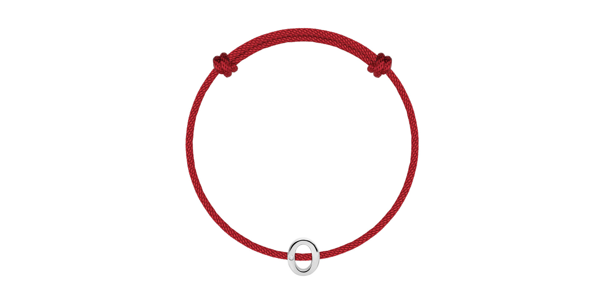 Náramek s diamantem a šňůrkou Flat Line O