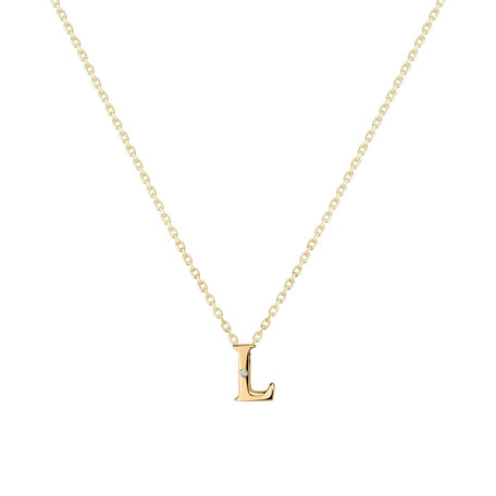 Náhrdelník s diamantem Flat Line L