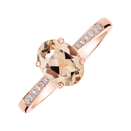 Prsten s diamanty a morganitem Bonbon
