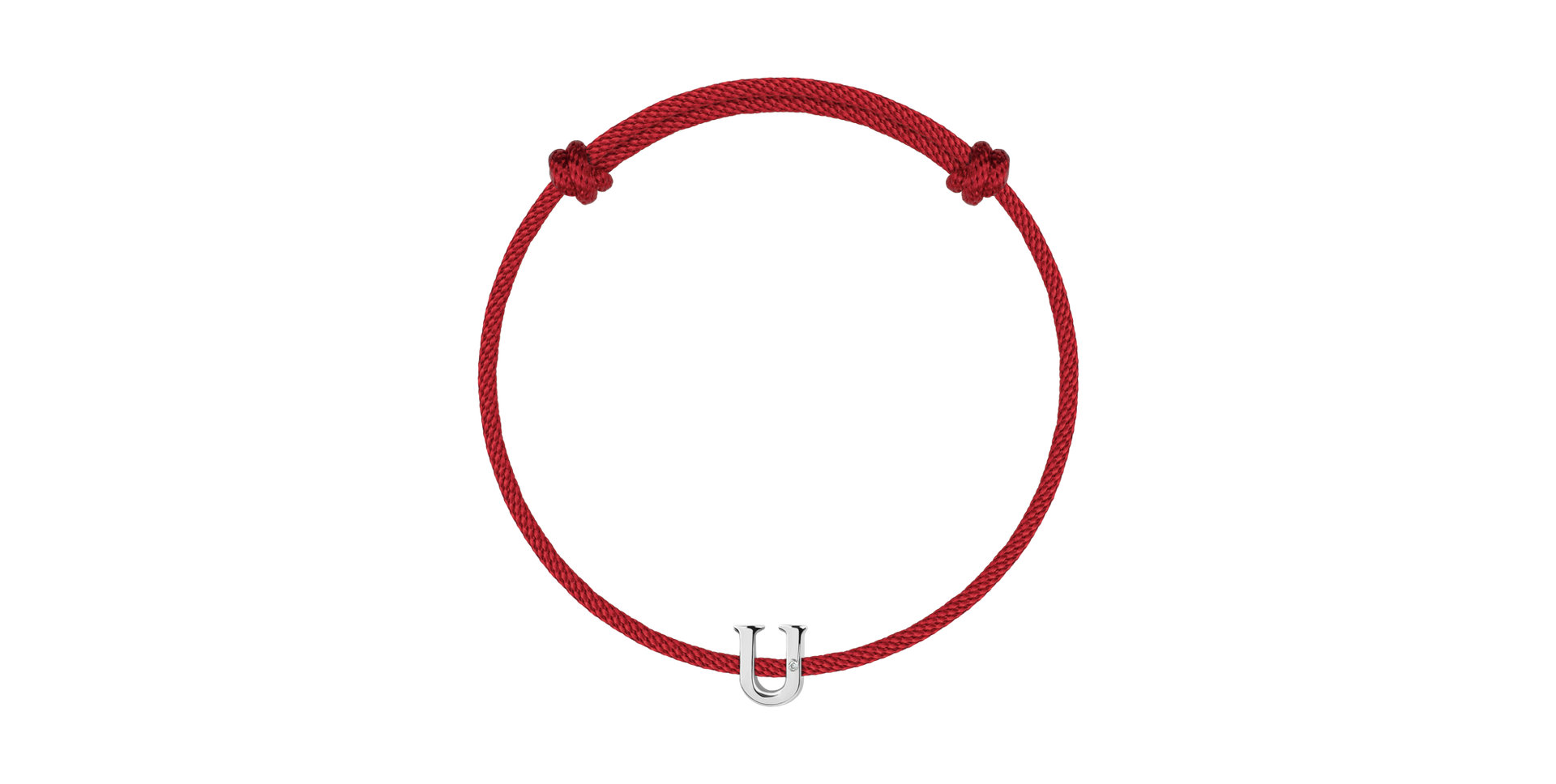 Náramek s diamantem a šňůrkou Flat Line U