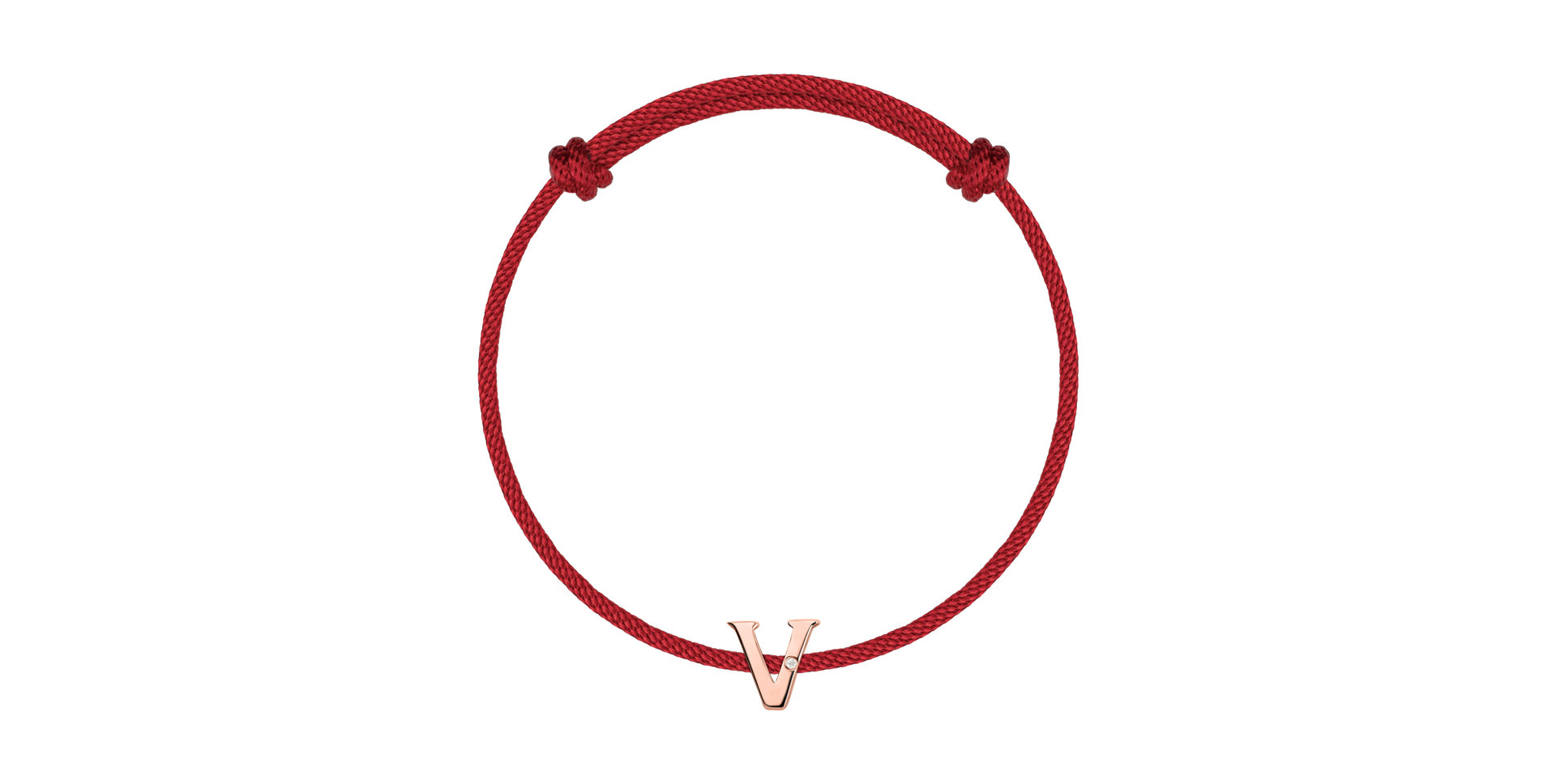 Diamantový náramek se šňůrkou Flat Line V