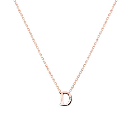 Náhrdelník s diamantem Flat Line D