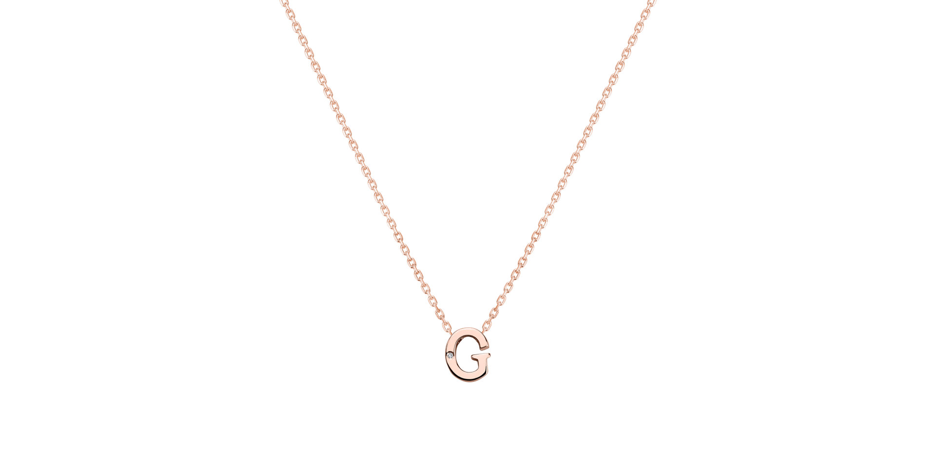 Náhrdelník s diamantem Flat Line G