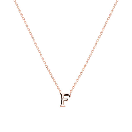 Náhrdelník s diamantem Flat Line F