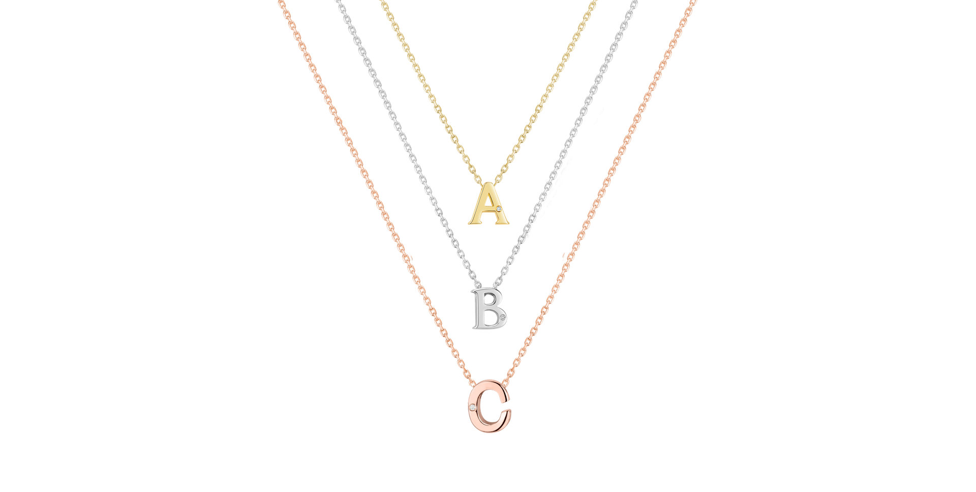 Náhrdelník s diamantem Flat Line I