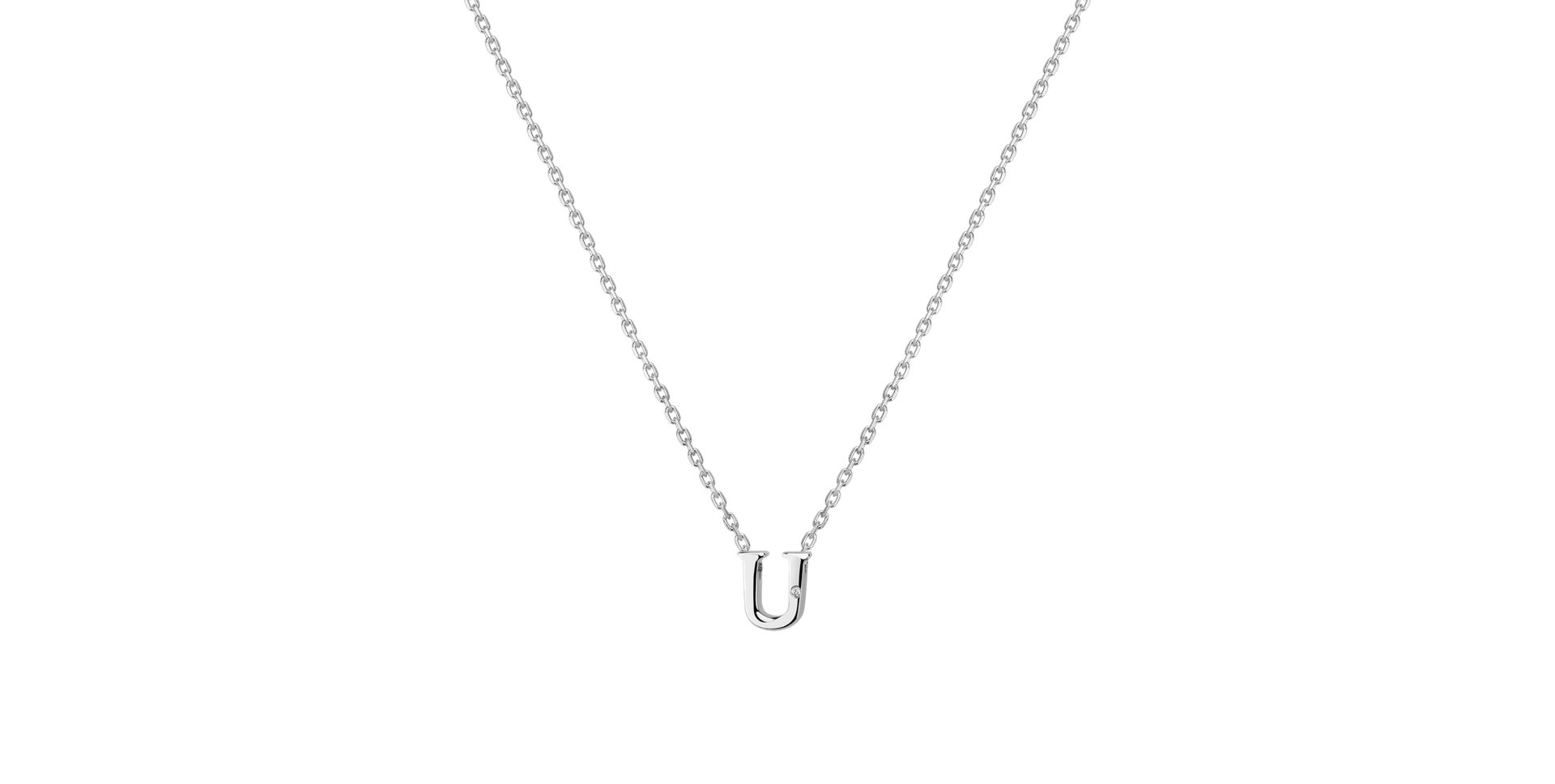 Náhrdelník s diamantem Flat Line U