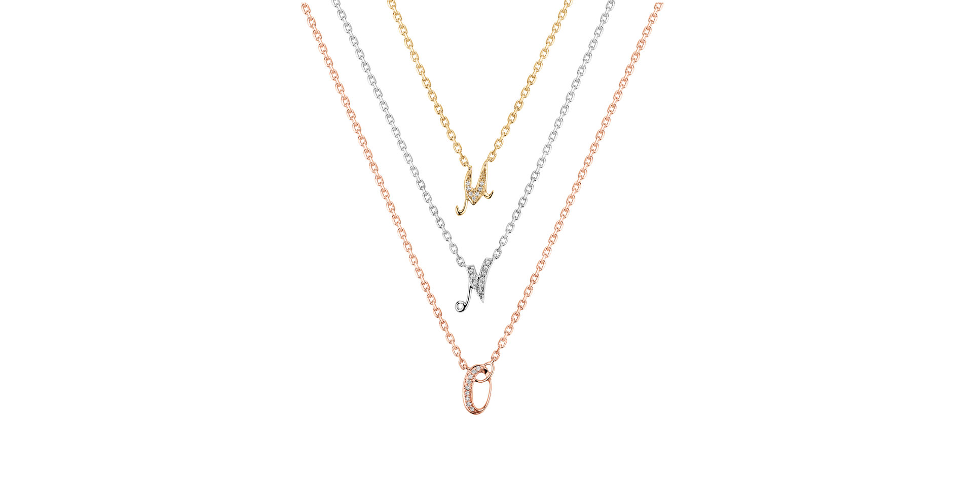 Náhrdelník s diamanty Curly Diamonds M