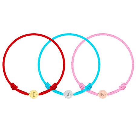 Dětský diamantový náramek se šňůrkou Circle Letter O