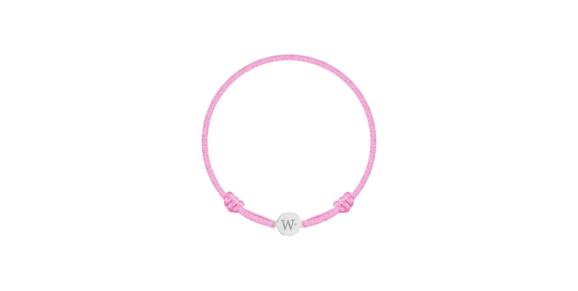 Dětský diamantový náramek se šňůrkou Circle Letter W