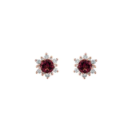 Náušnice s rhodolitem a diamanty Fancy Fairytale