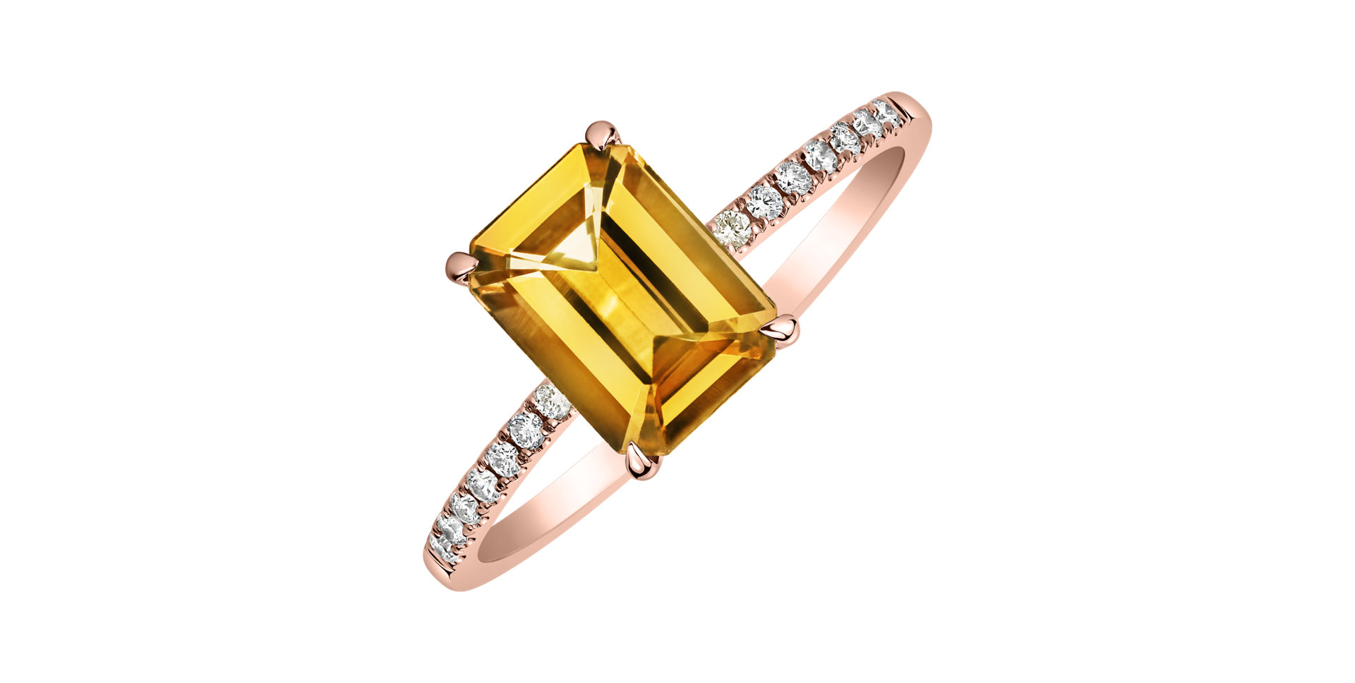 Prsten s diamanty a citrínem Perfect Promise