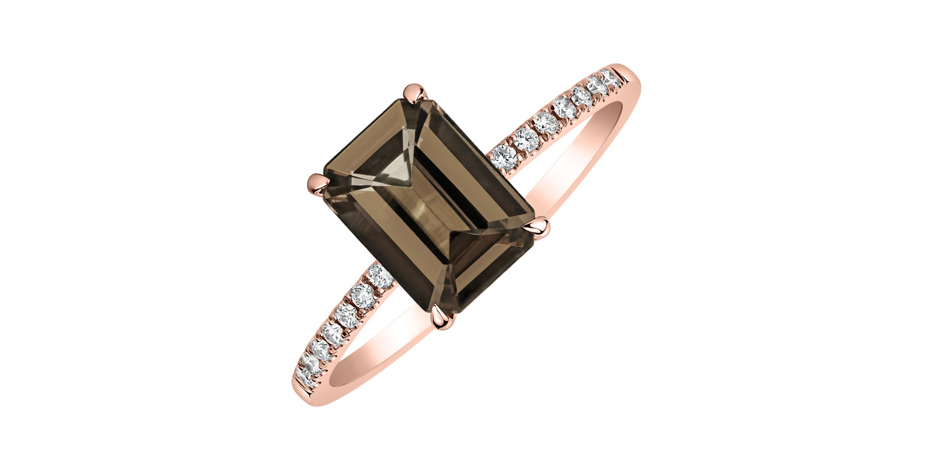 Prsten s diamanty a smoky quartzem Perfect Promise