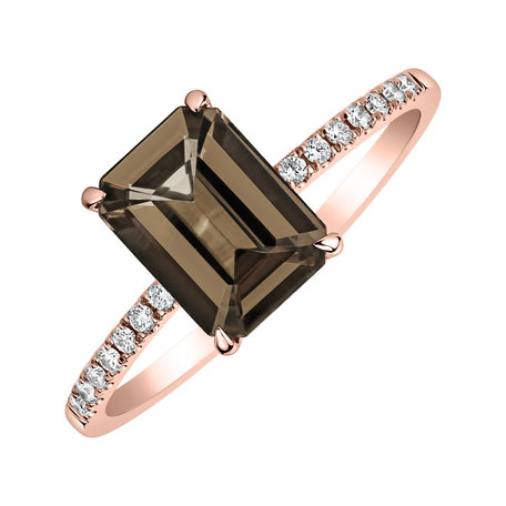 Prsten s diamanty a smoky quartzem Perfect Promise