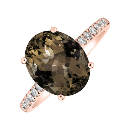 Prsten s diamanty a smoky quartzem Playful Glamour