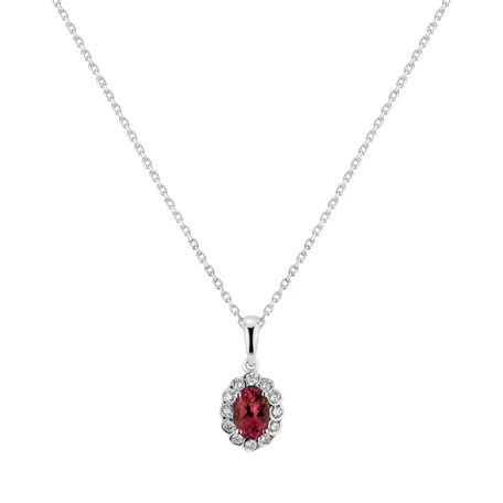 Přívěšek s rubínem a diamanty Princess