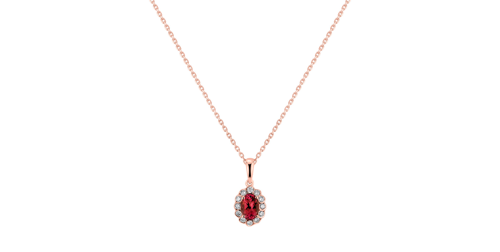 Přívěšek s rubínem a diamanty Princess