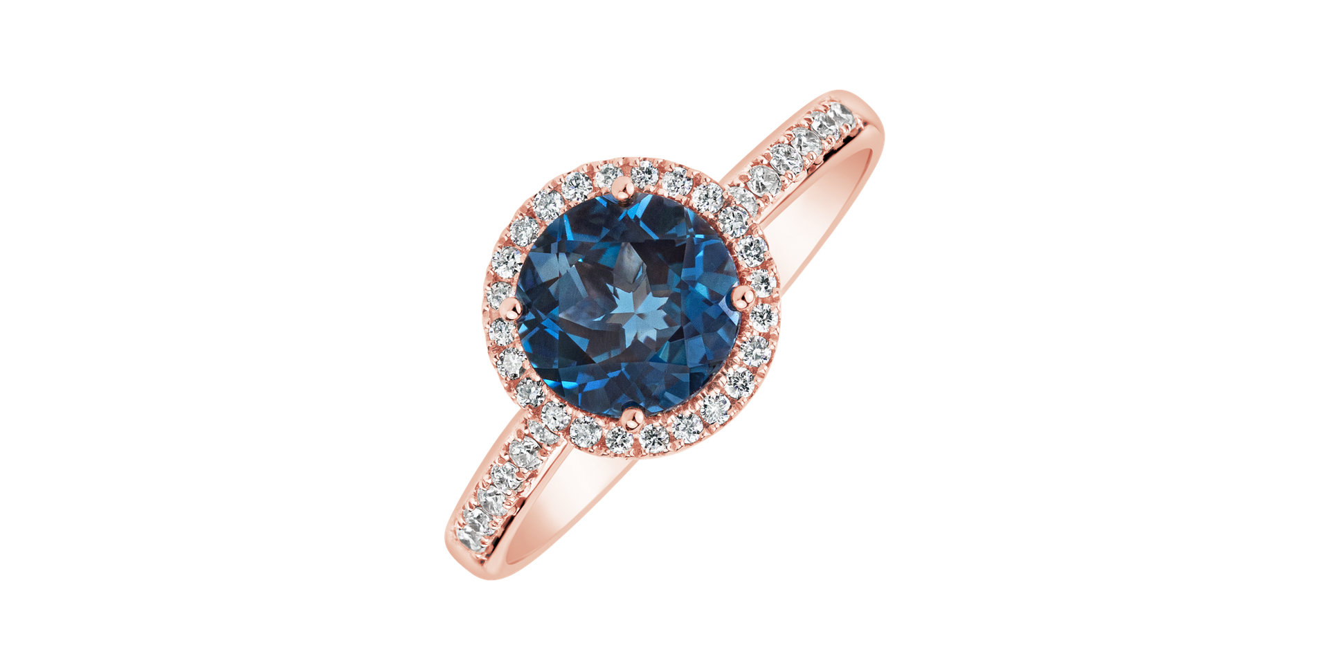 Prsten s topazem a diamanty Navy Nightfall