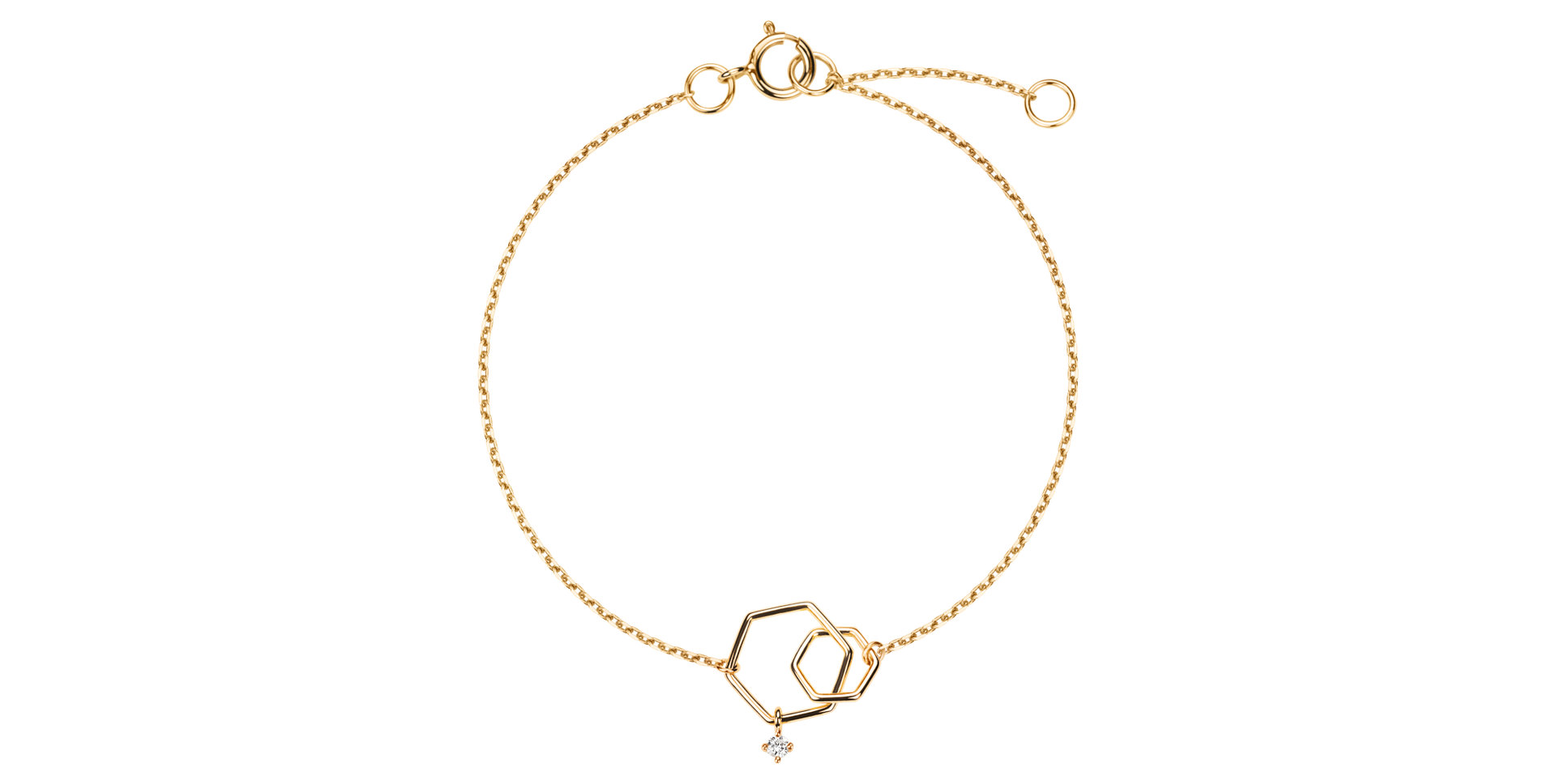 Náramek s diamantem Hexagon Elegance