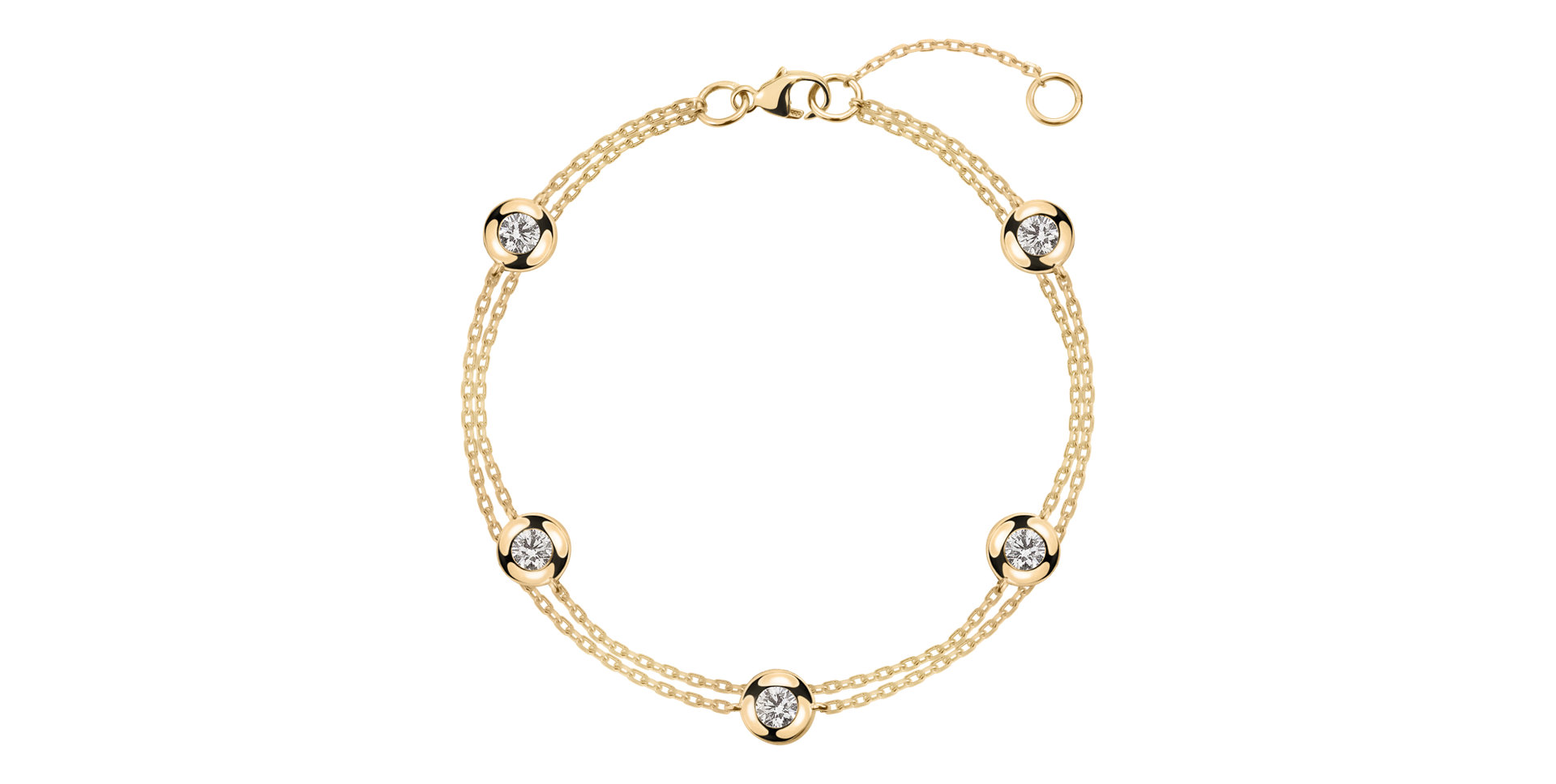 Náramek s diamanty Double Dots