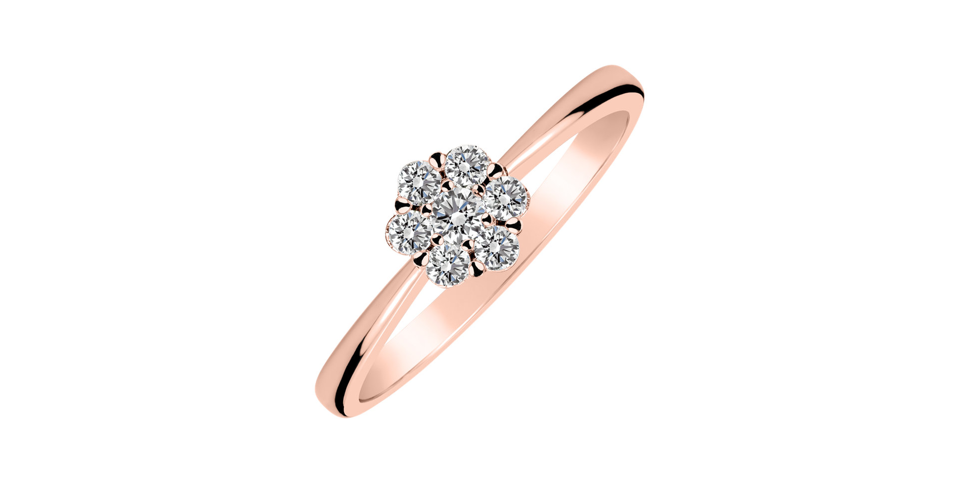 Prsten s diamanty Shiny Flower