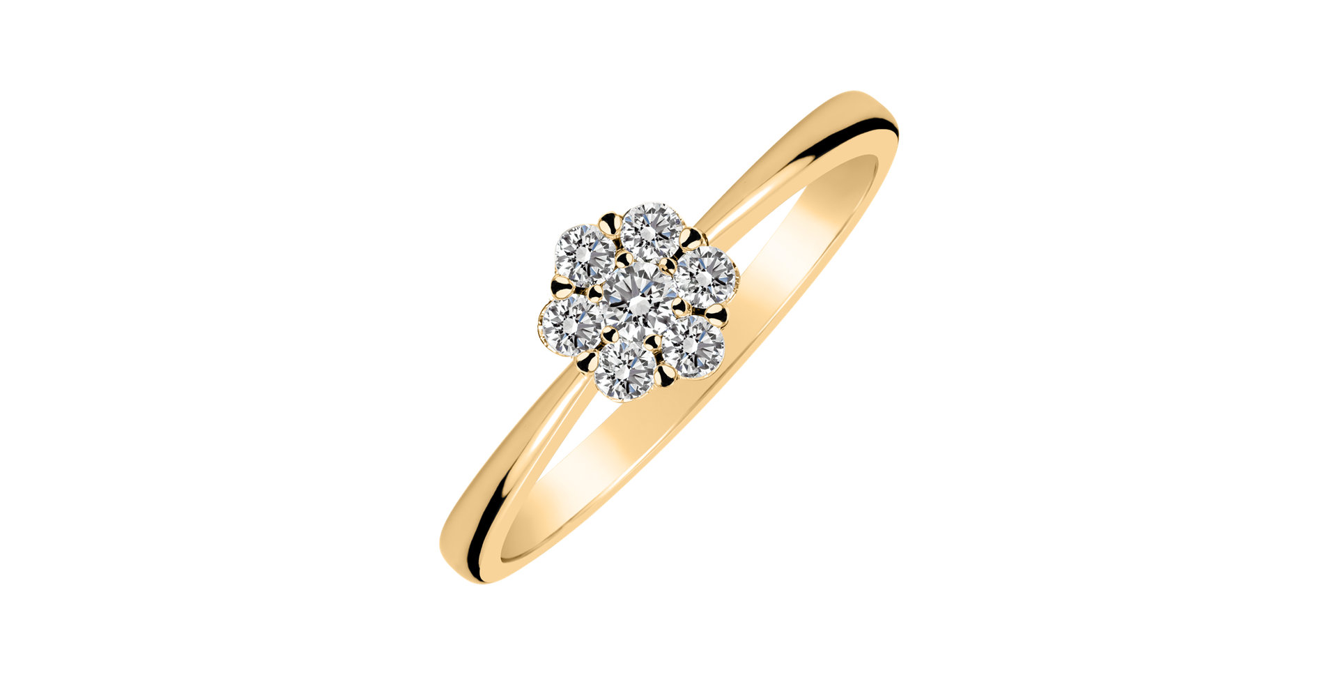 Prsten s diamanty Shiny Flower
