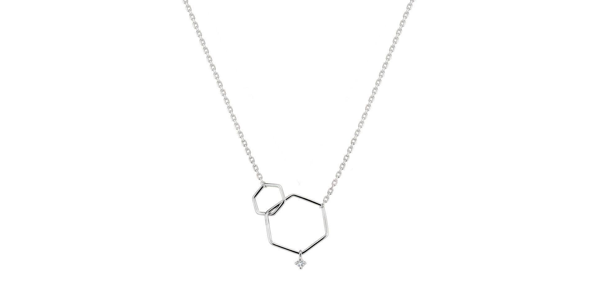 Náhrdelník s diamantem Hexagon Harmony