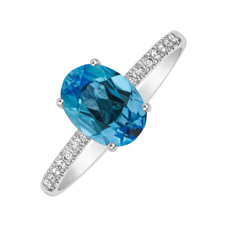 Prsten s diamanty a topazem Touch of Spark