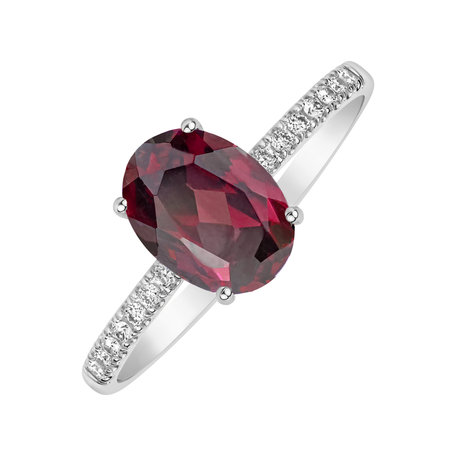 Prsten s diamanty a rhodolitem Touch of Spark