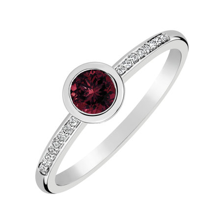 Prsten s diamanty a rhodolitem Regal Sparkle