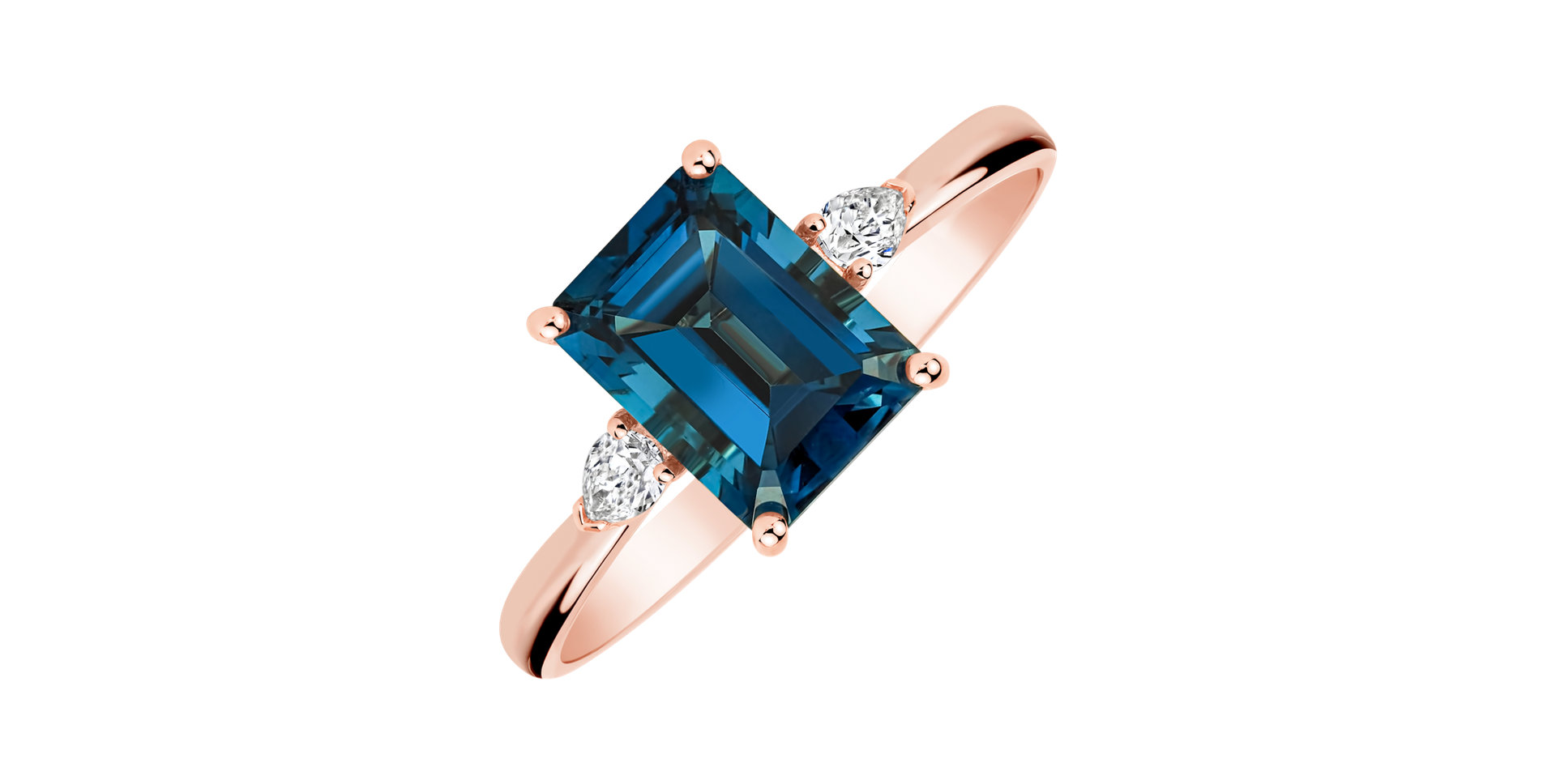 Prsten s diamanty a topazem Royal Anne