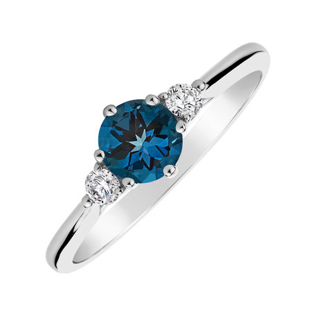 Prsten s diamanty a topazem Midnight Serenity