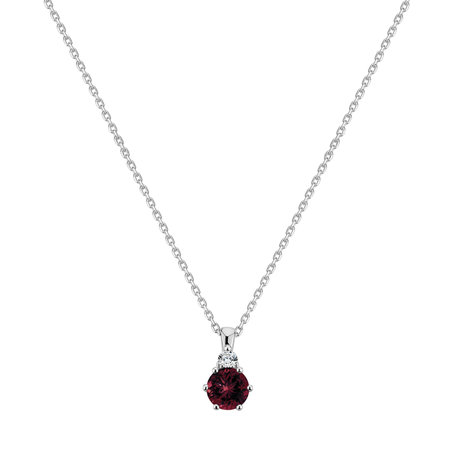 Náhrdelník s diamantem a rhodolitem Midnight Serenity