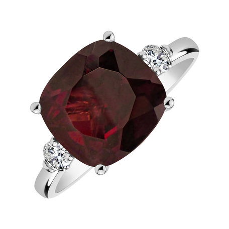 Prsten s diamanty a rhodolitem The Countess