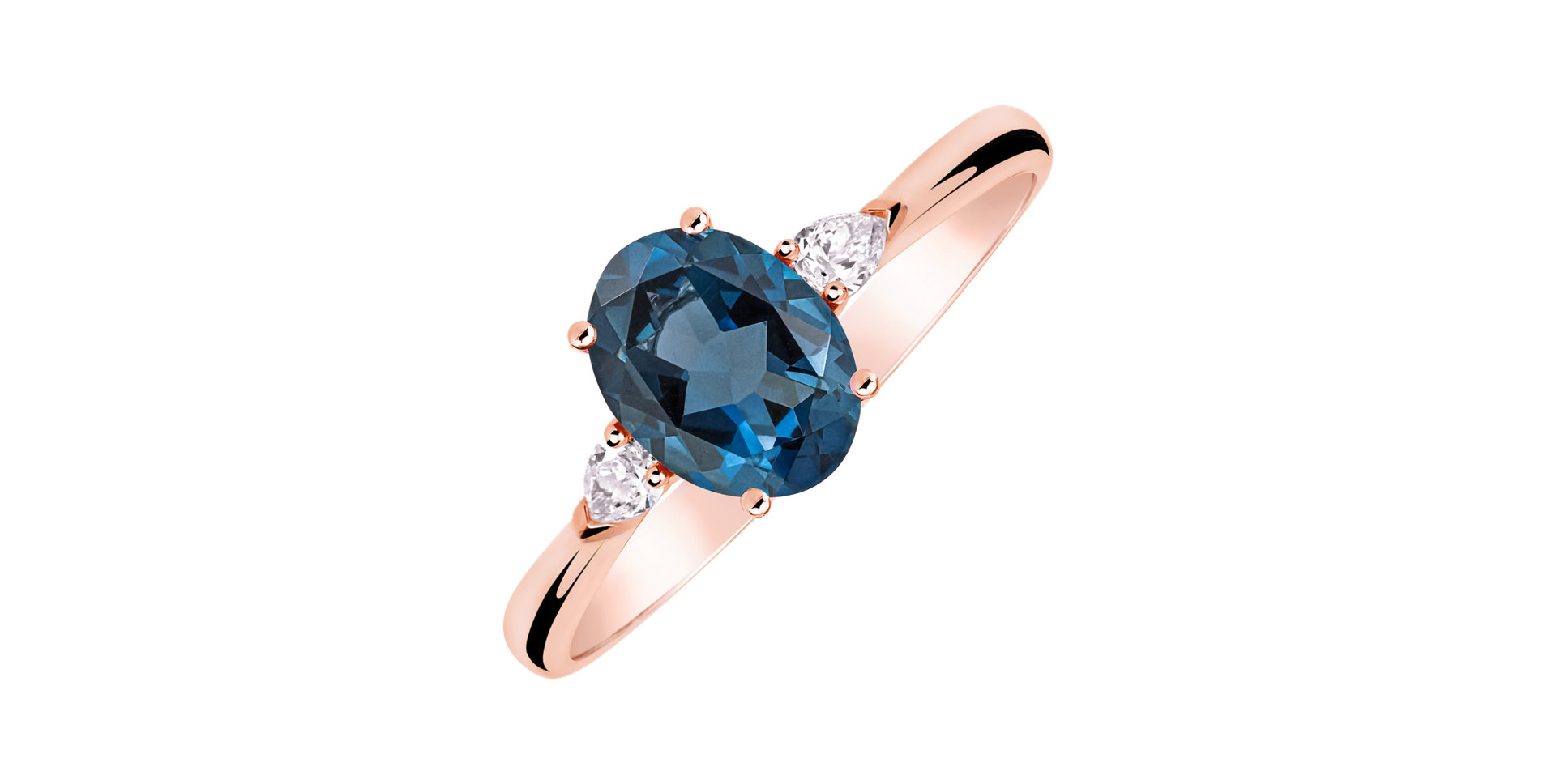 Prsten s diamanty a topazem Annelise