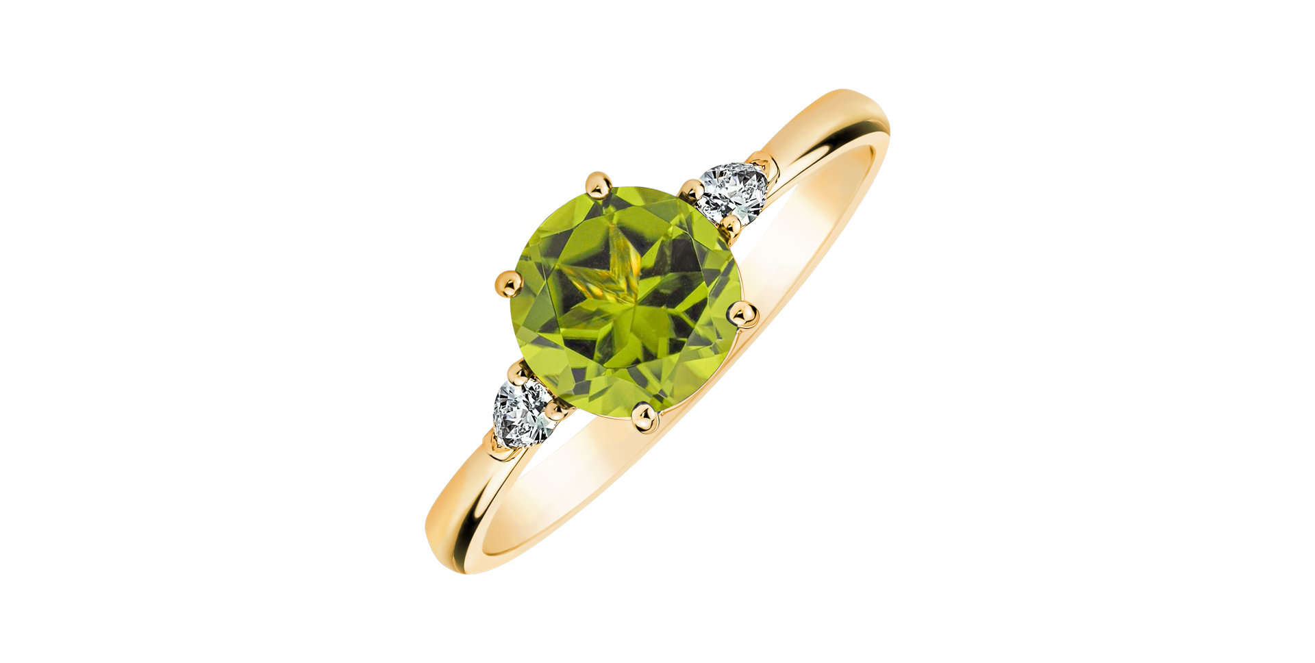 Prsten s diamanty a peridotem Majestic Oasis