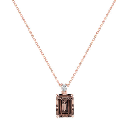 Náhrdelník s diamantem a quartzem Royal Anne