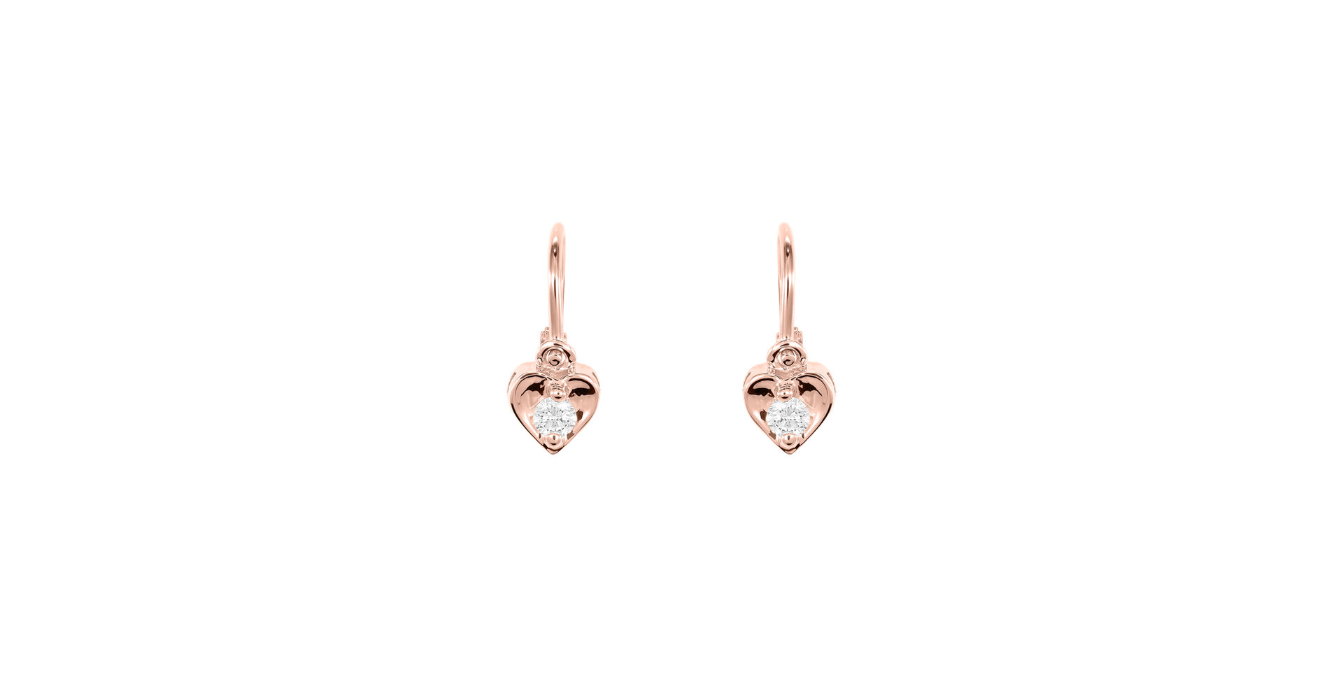 Dětské náušnice s diamantem Little Heart