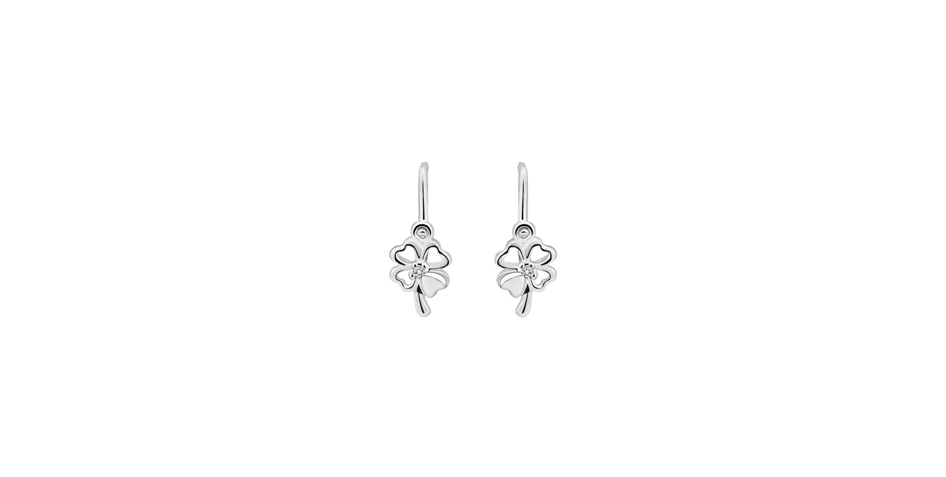 Dětské náušnice s diamantem Cloverleaf