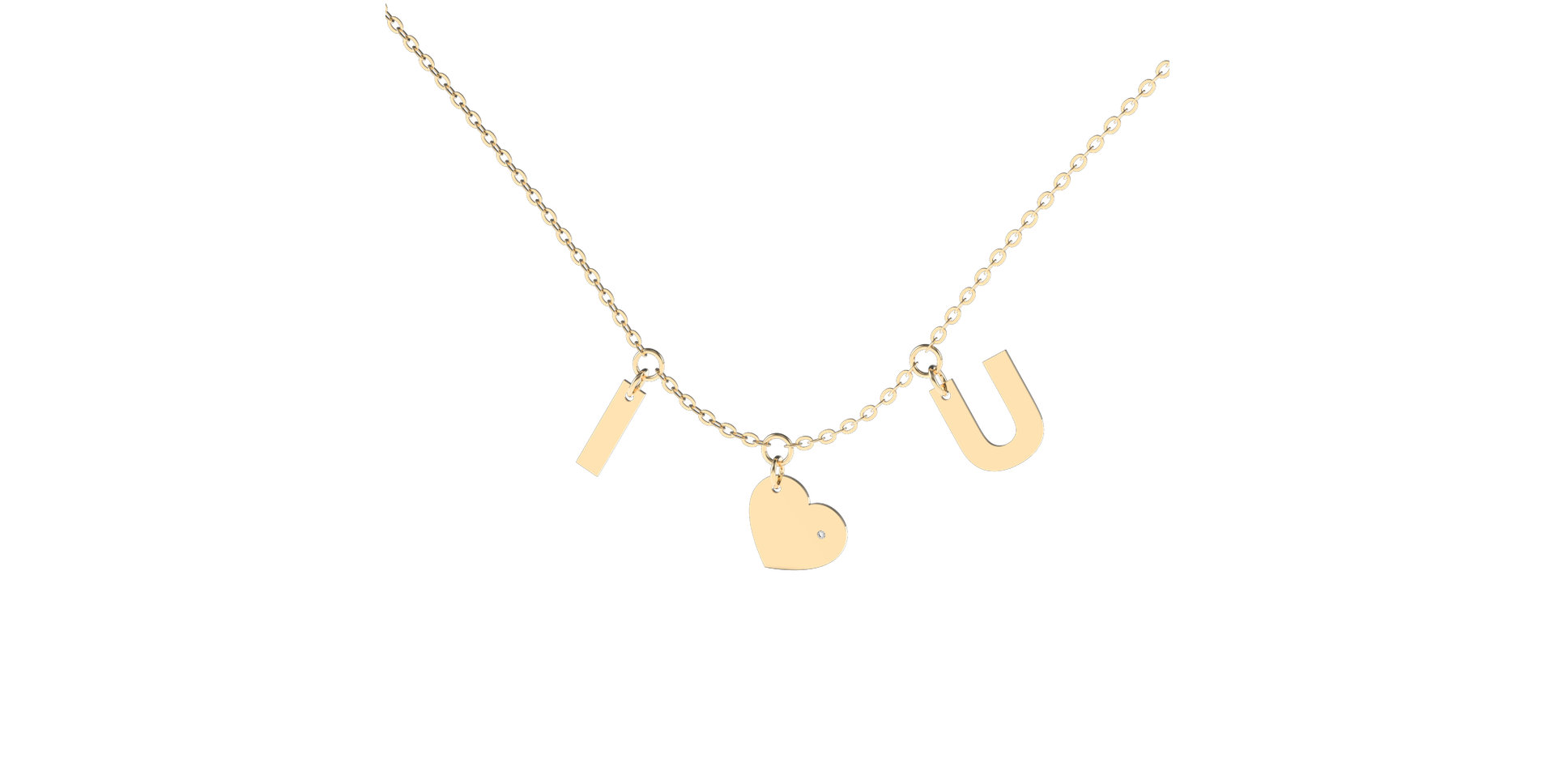 Náhrdelník s diamantem Amour