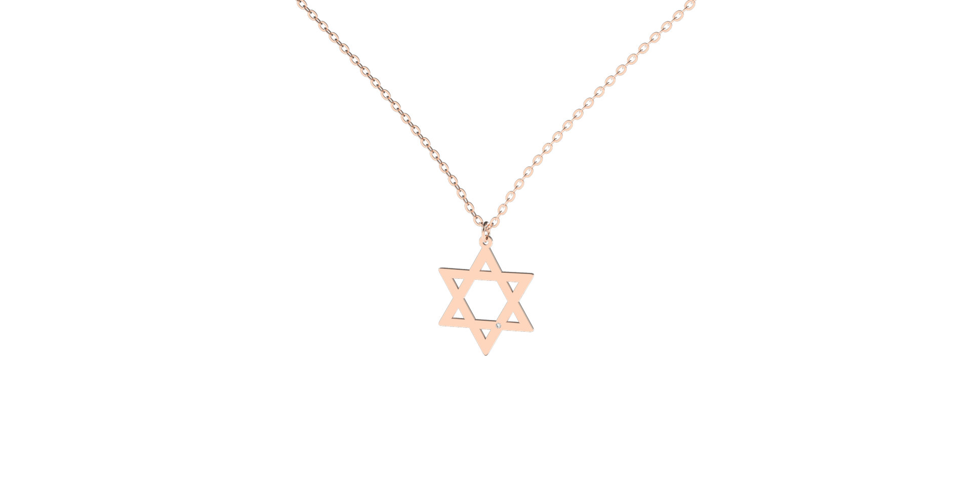 Náhrdelník s diamantem David Star