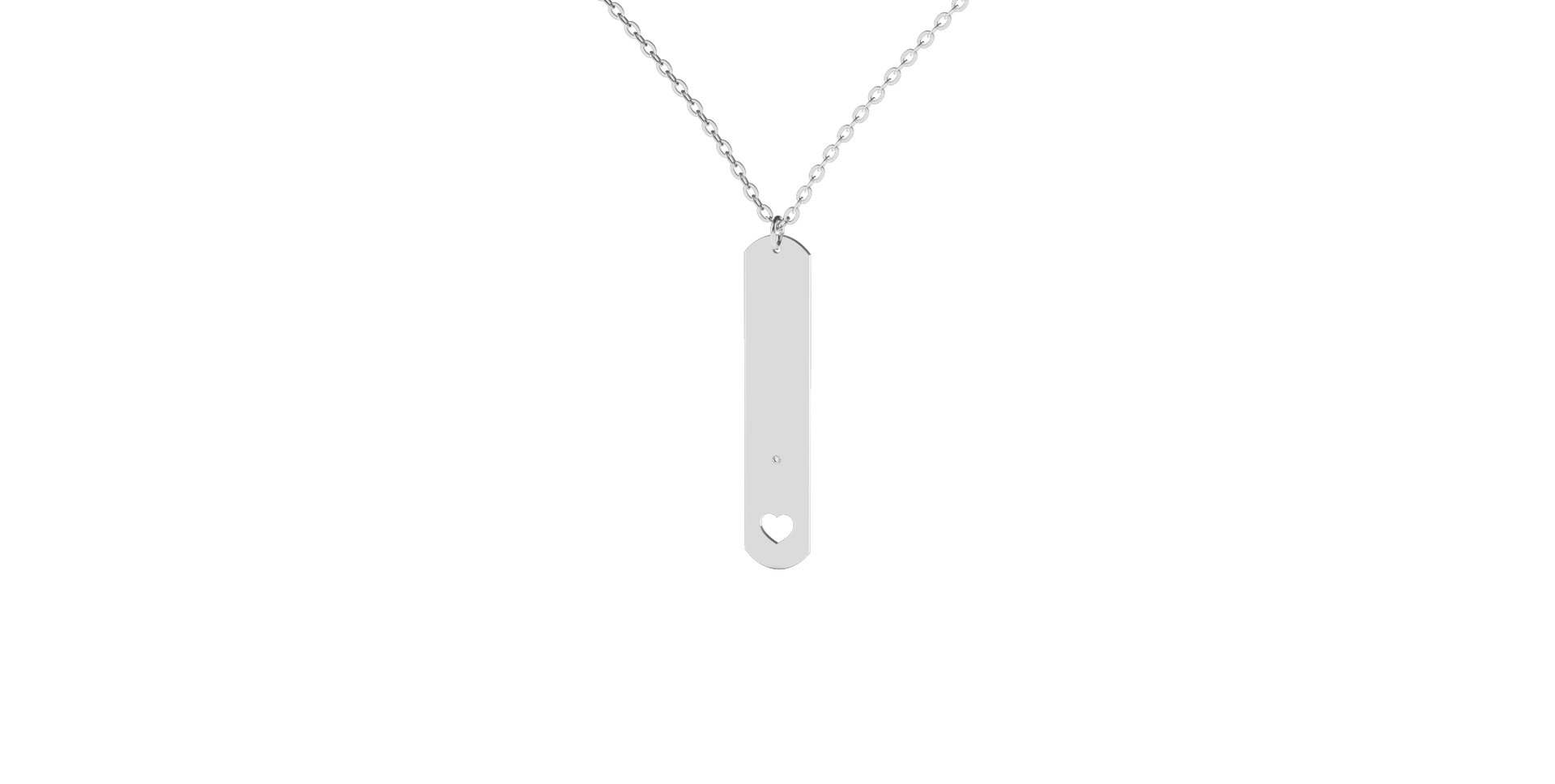 Náhrdelník s diamantem Military Heart