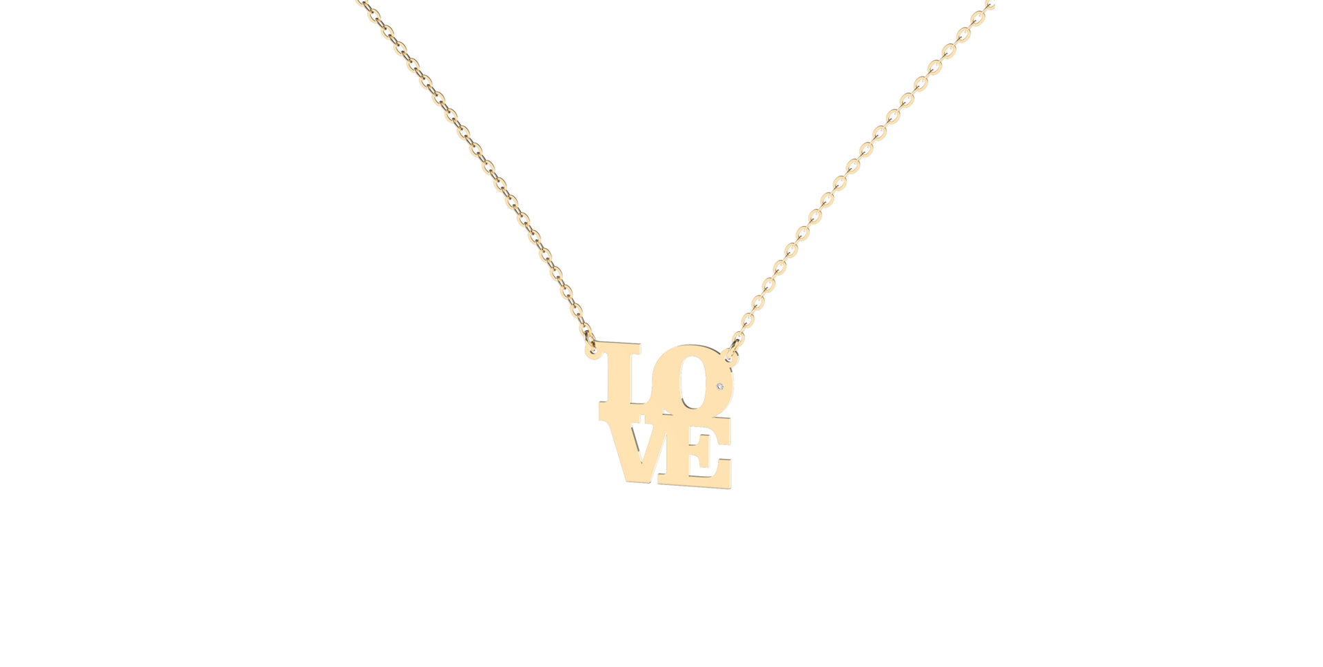 Náhrdelník s diamantem Love